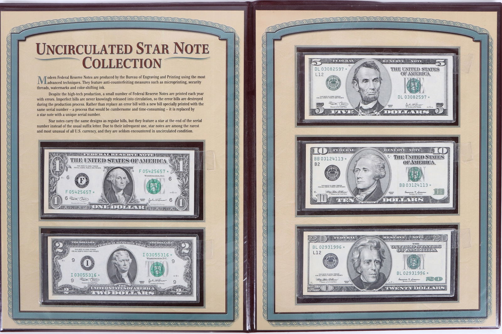 UNCIRCULATED STAR NOTE COLLECTION PCS (1 of 2)