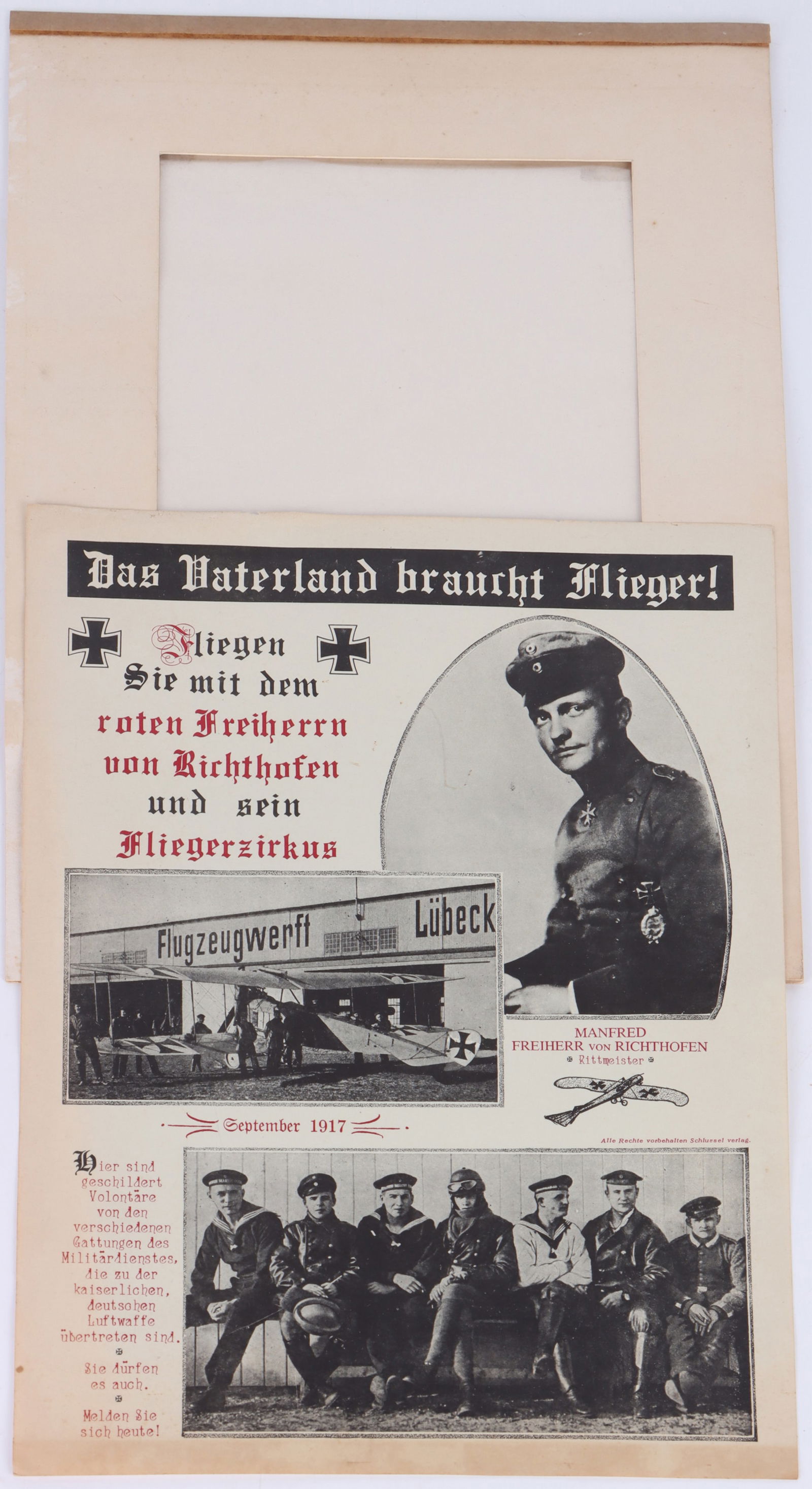 WWI GERMAN FLYER RECRUITING POSTER - RED BARRON (1 of 4)