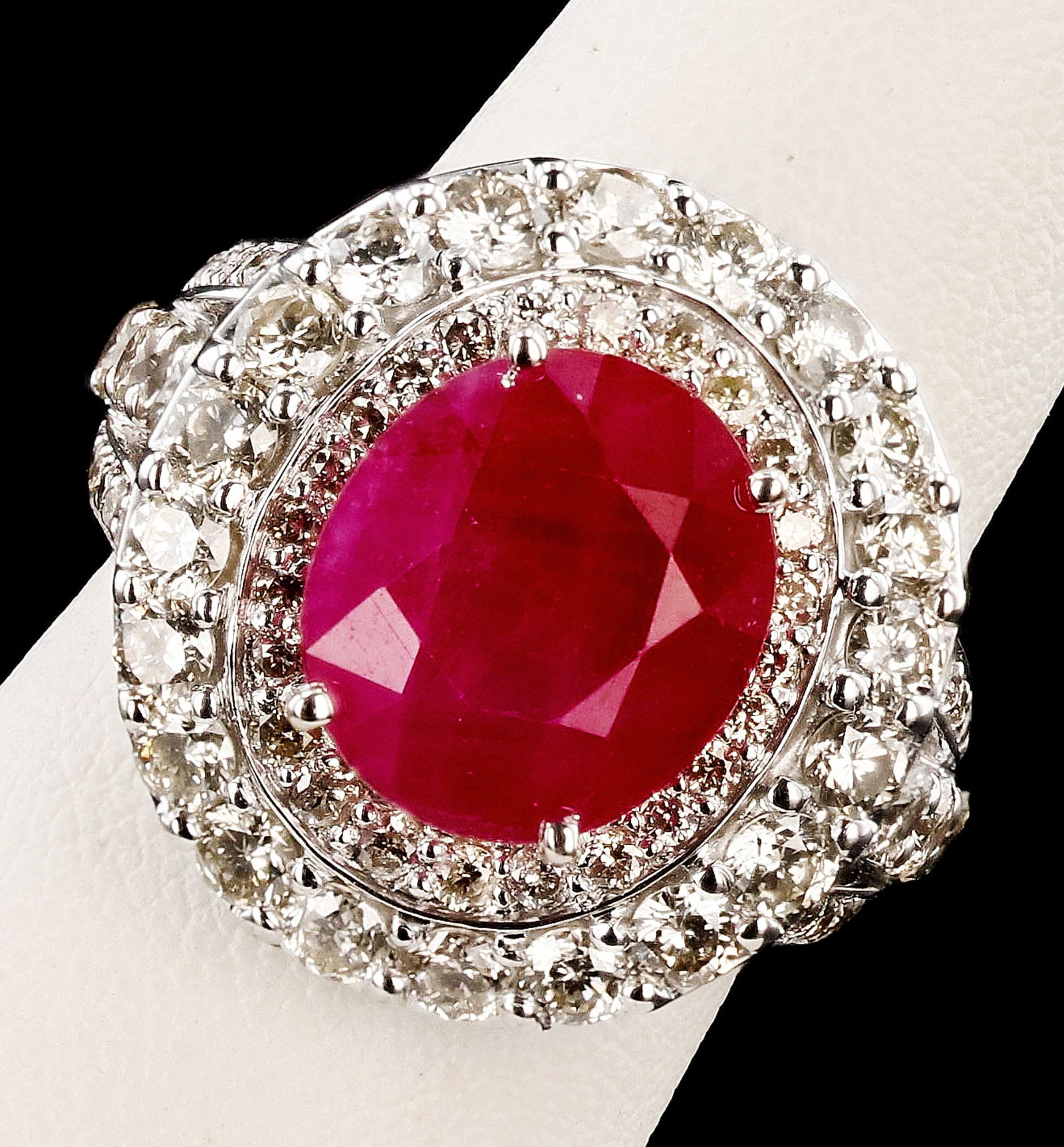 6.48CT BURMESE RUBY & 2.36CTW DIA 14K GOLD RING (1 of 3)