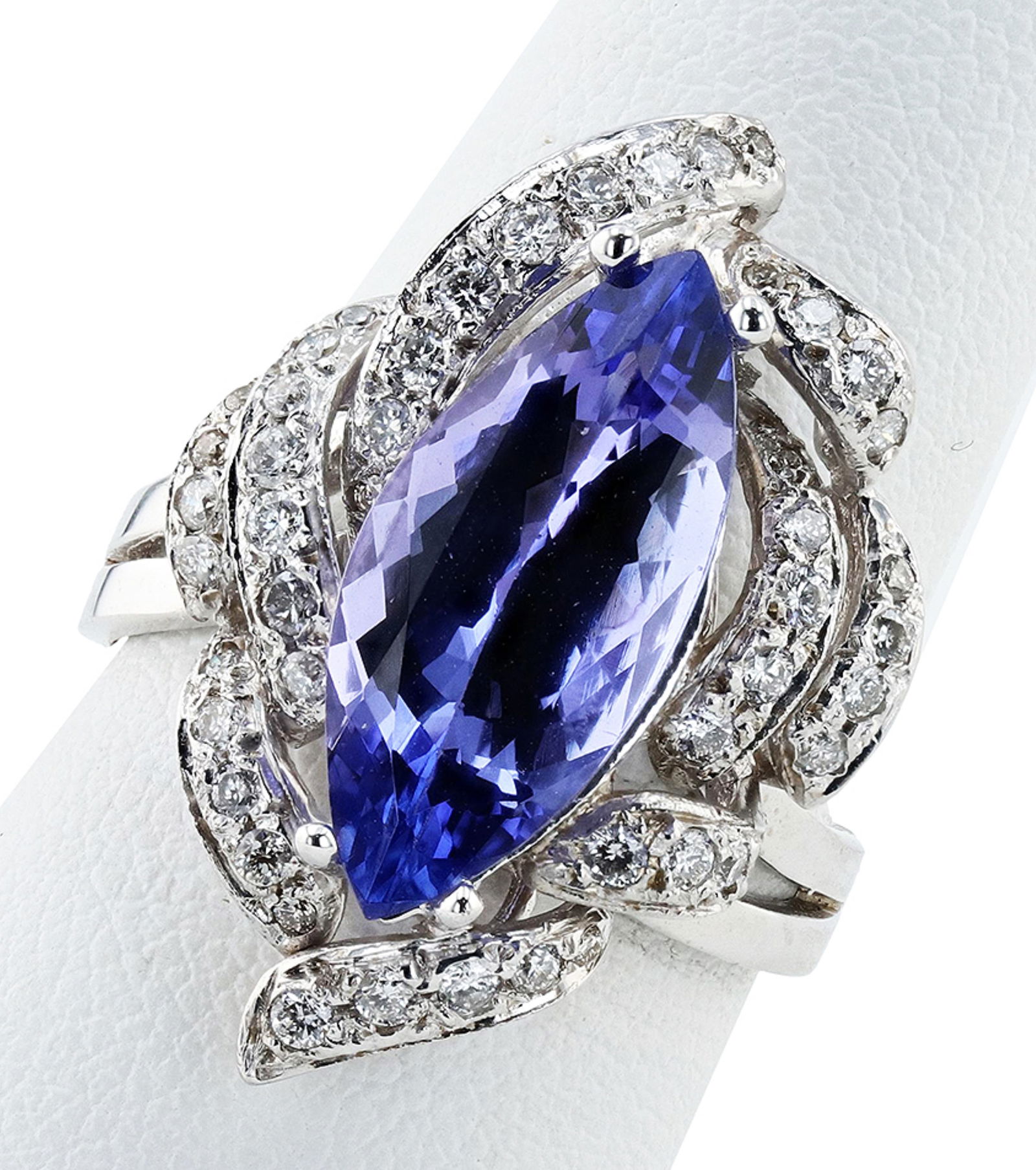 3.42CT TANZANITE & 0.36CTW DIA 14K WHITE GOLD RING (1 of 4)