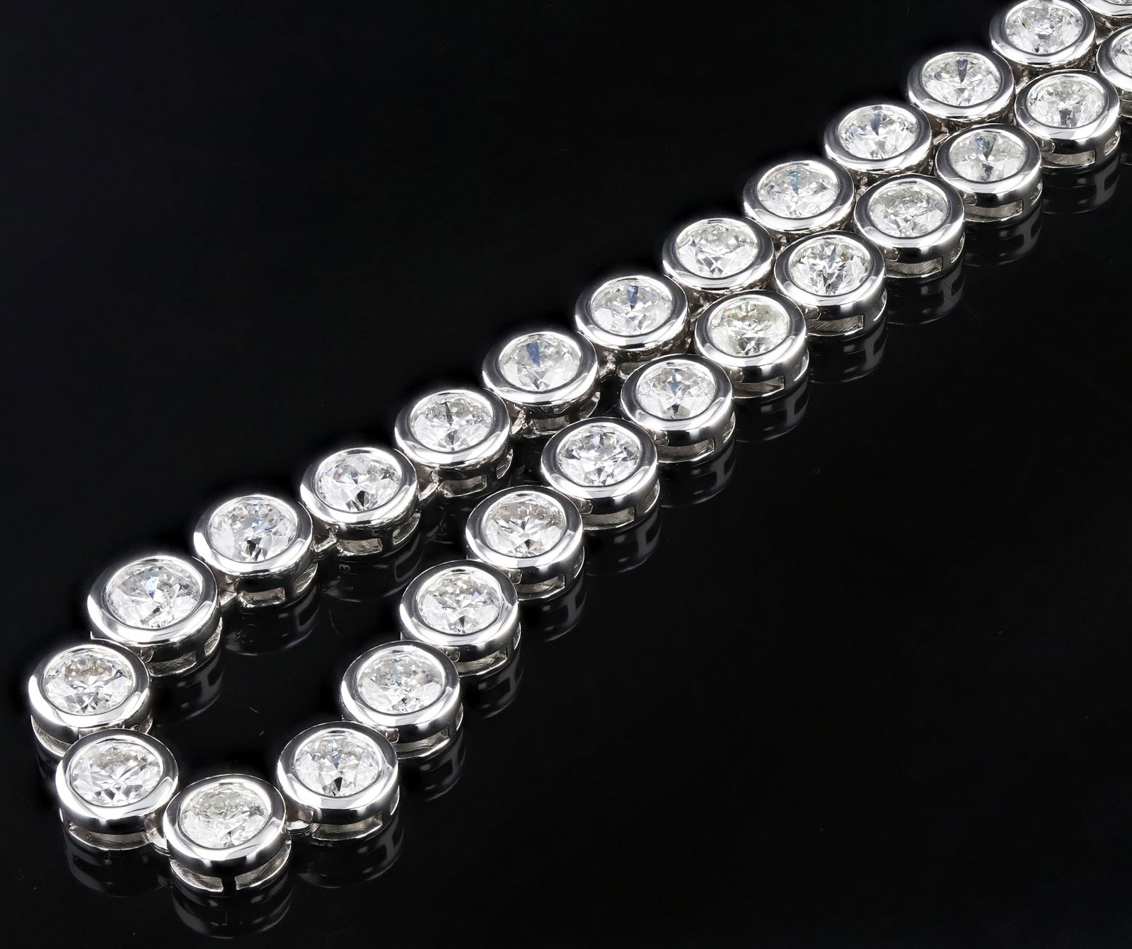 20.49CTW DIAMOND 18K WHITE GOLD TENNIS NECKLACE (1 of 4)