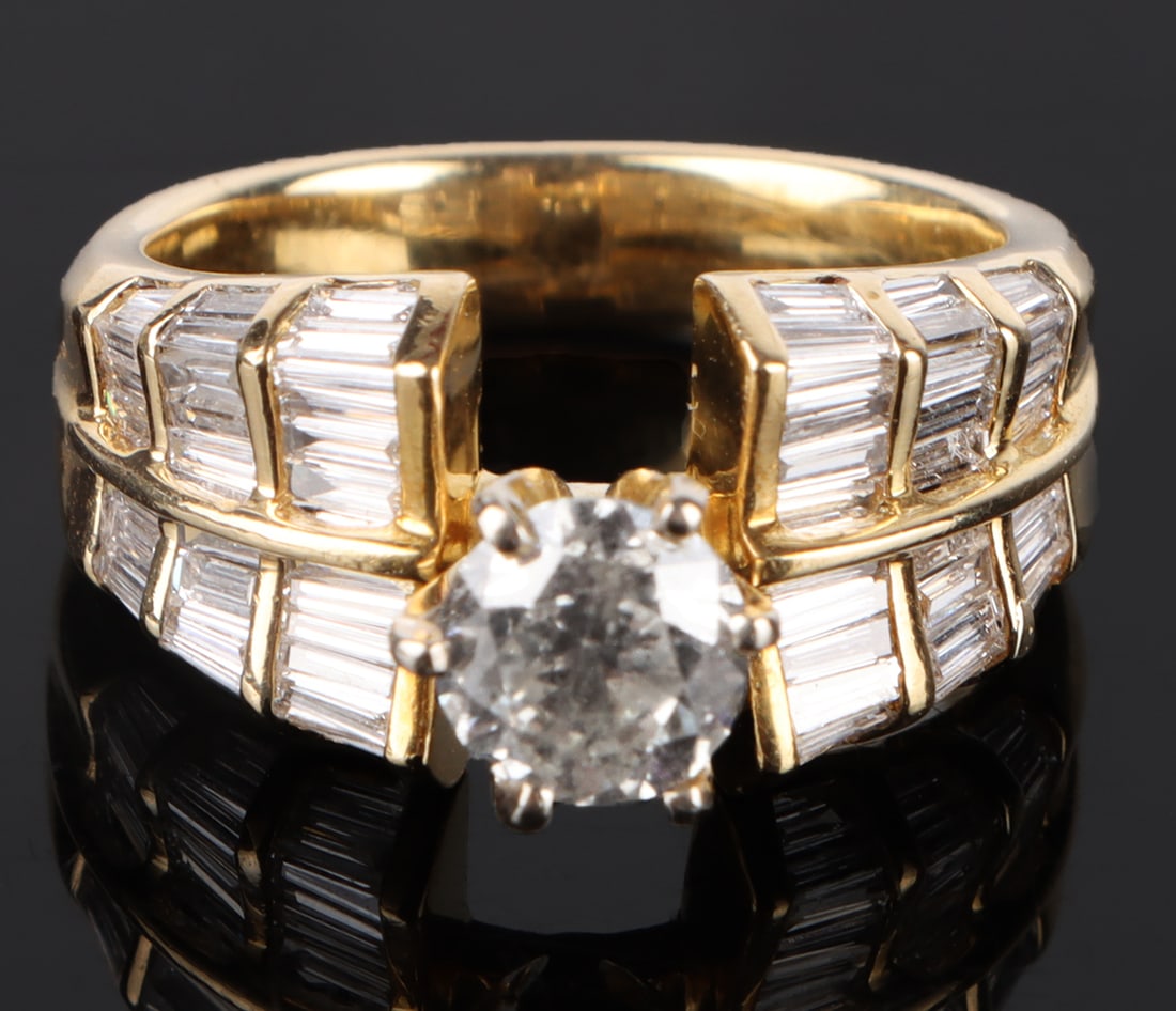 1.73CTW SI2 DIAMOND 18K GOLD WEDDING RING (IGL) (1 of 6)