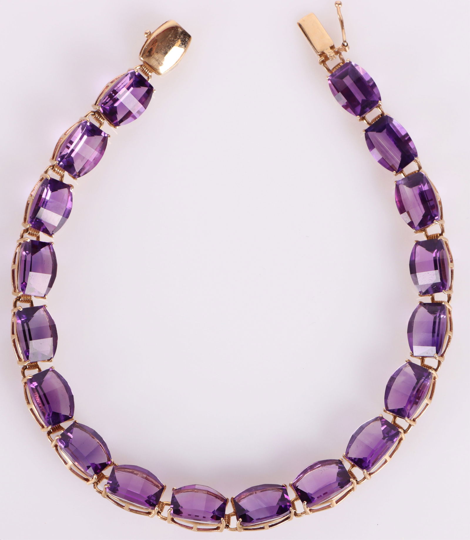 34.20CTW PURPLE AMETHYST 14K GOLD BRACELET (1 of 2)