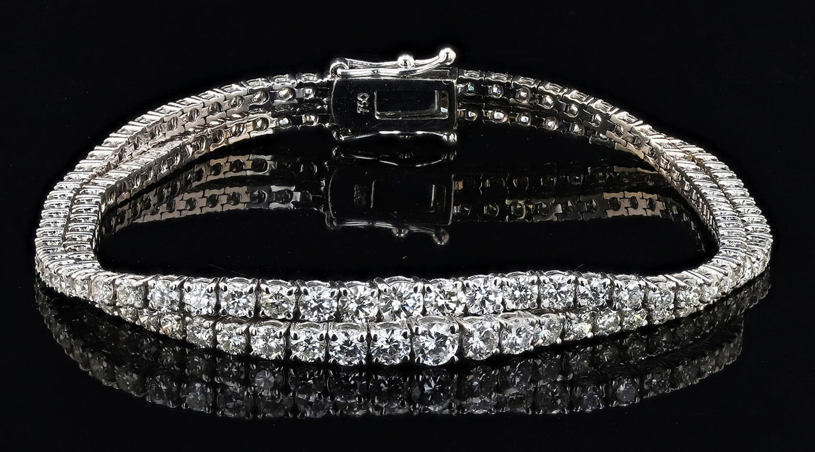 6.40CT DIAMOND 18K WHITE GOLD TENNIS BRACELET (1 of 4)