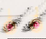 5.13CTW RUBY & 0.83CTW DIAMOND 14K GOLD EARRINGS