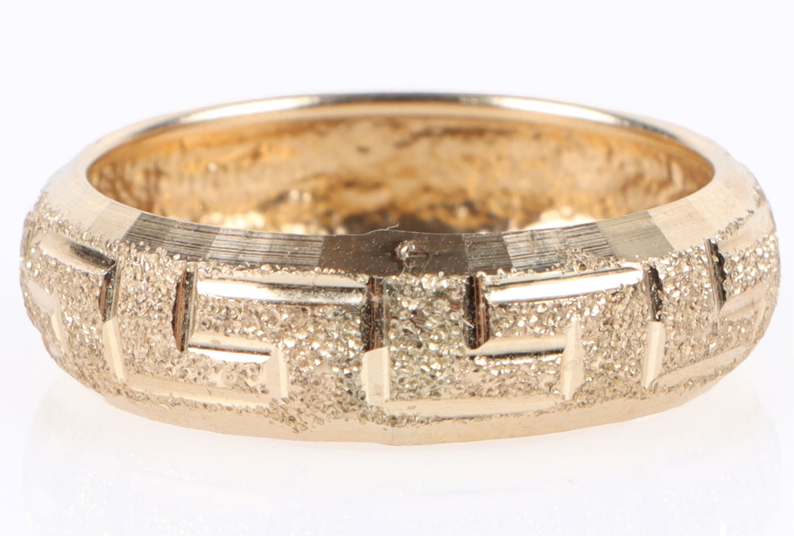 14K YELLOW GOLD SPARKLY MEN'S ENGRAVED RING (1 of 4)