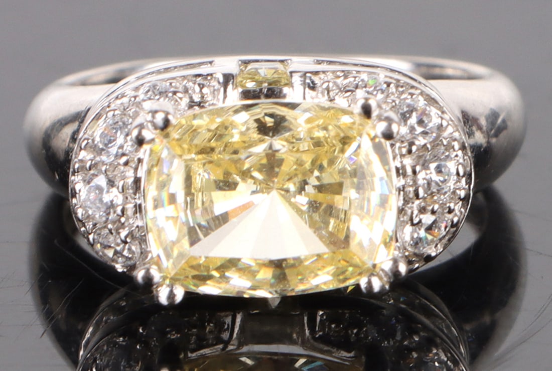 14K WHITE GOLD MULTI-COLOR CZ LADIES RING (1 of 4)