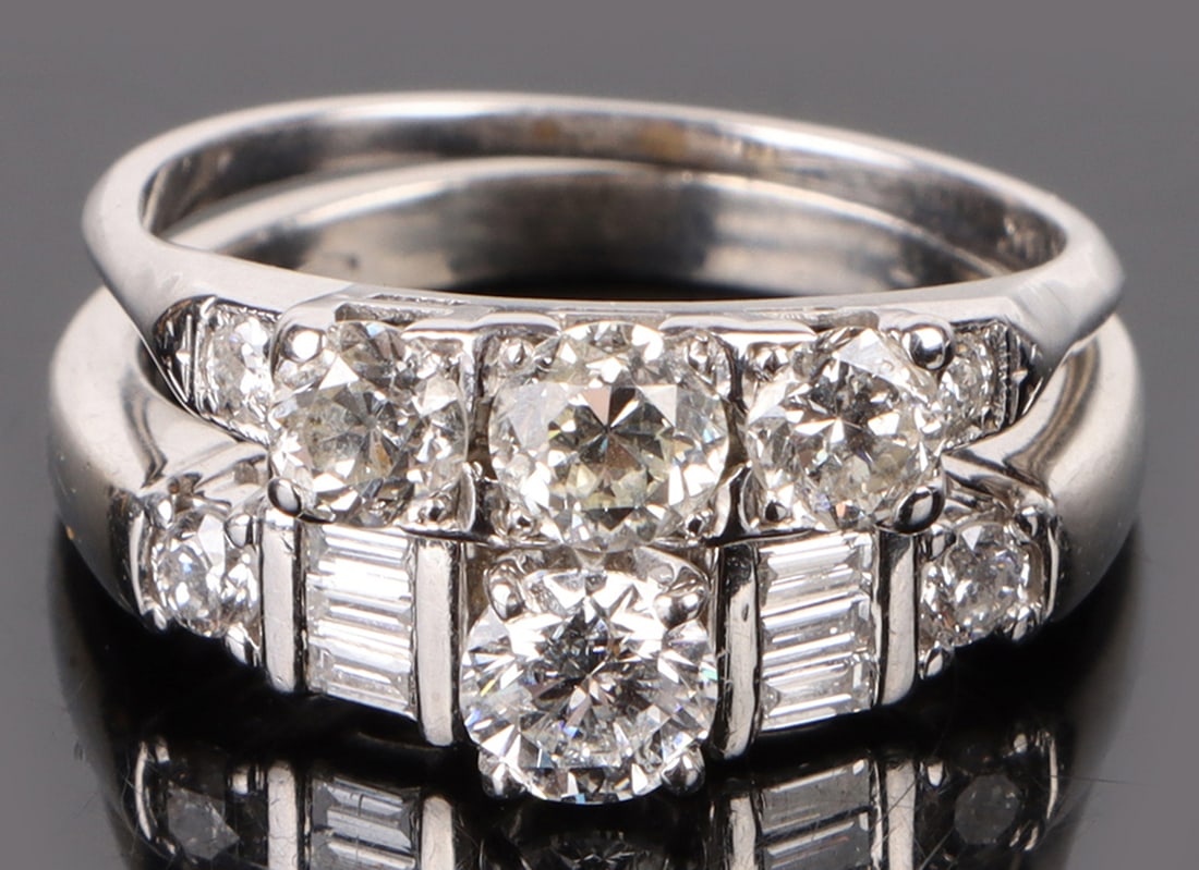 1.33 CTW DIAMOND 14K WHITE GOLD LADIES BRIDAL SET (1 of 3)