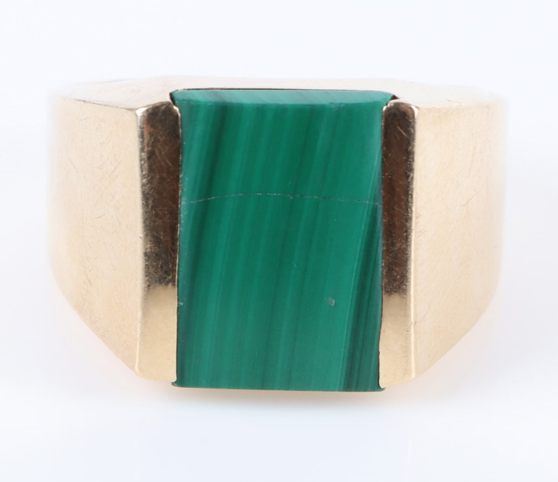 14K GOLD MALACHITE SLAB RING (1 of 3)