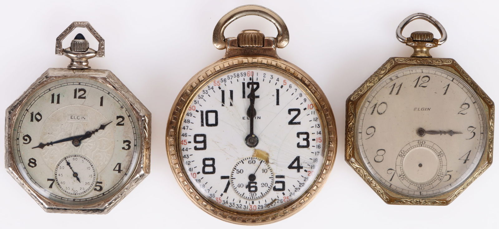 VINTAGE ELGIN POCKET WATCHES - LOT OF 3 (1 of 7)