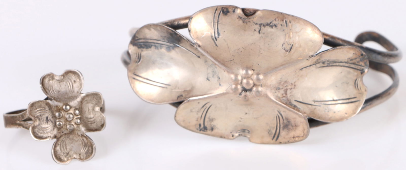 SIGNED STERLING SILVER CLOVER MATCHING SET (1 of 4)