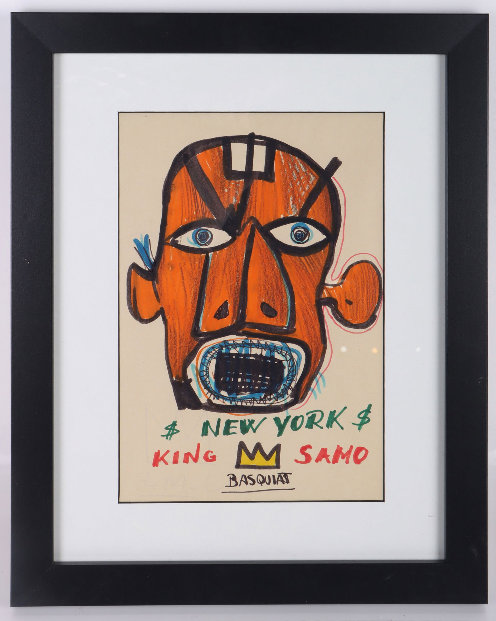 J. M. BASQUIAT ORIGINAL MIXED MEDIA PAINTING AFTER (1 of 4)