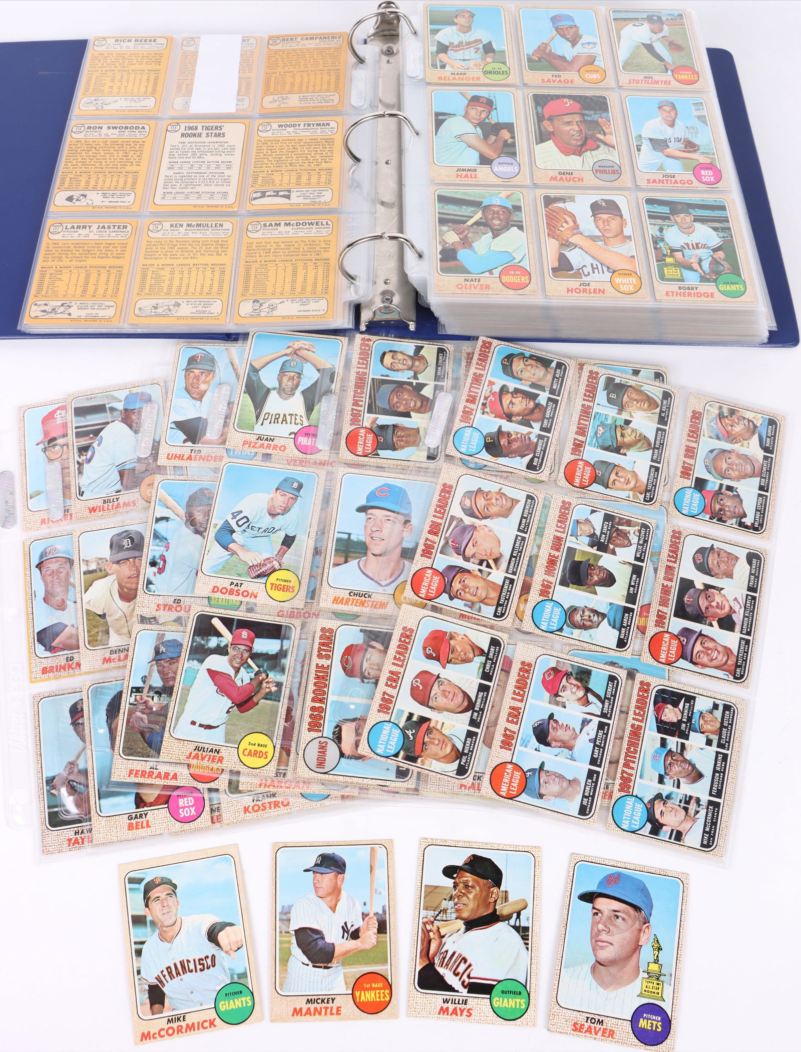 1968 TOPPS NEAR COMPLETE BASEBALL SET (590/598) (1 of 6)