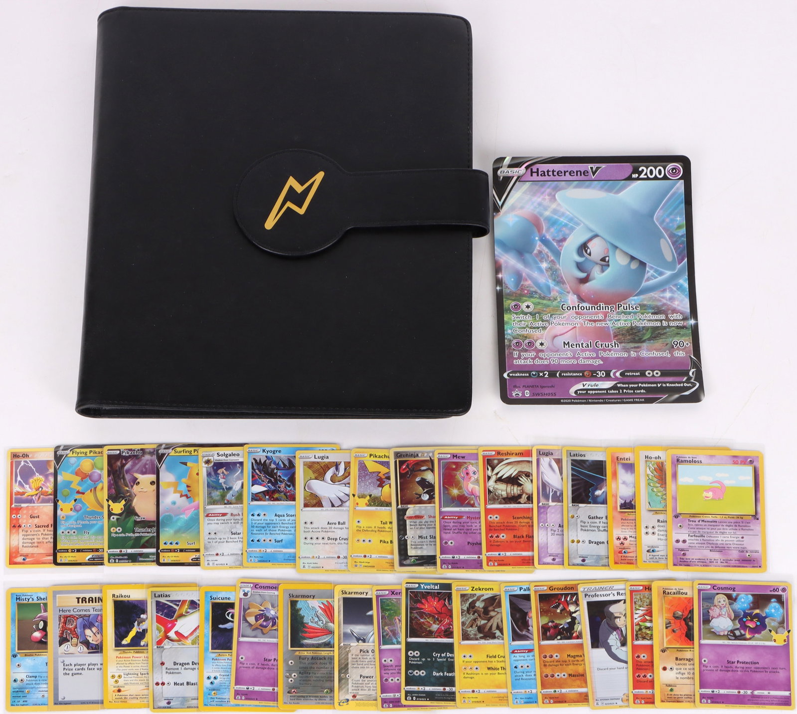 POKEMON COLLECTOR'S MIXED SET CARDS HOLO & MORE: 185362 POKEMON COLLECTOR'S MIXED SET CARDS HOLO & MORE Pokemon collector's mixed set cards holo and more to include one Hatterene V promo card, one Pikachu holo SWSH039, one holo Greninja SWSH144, twe
