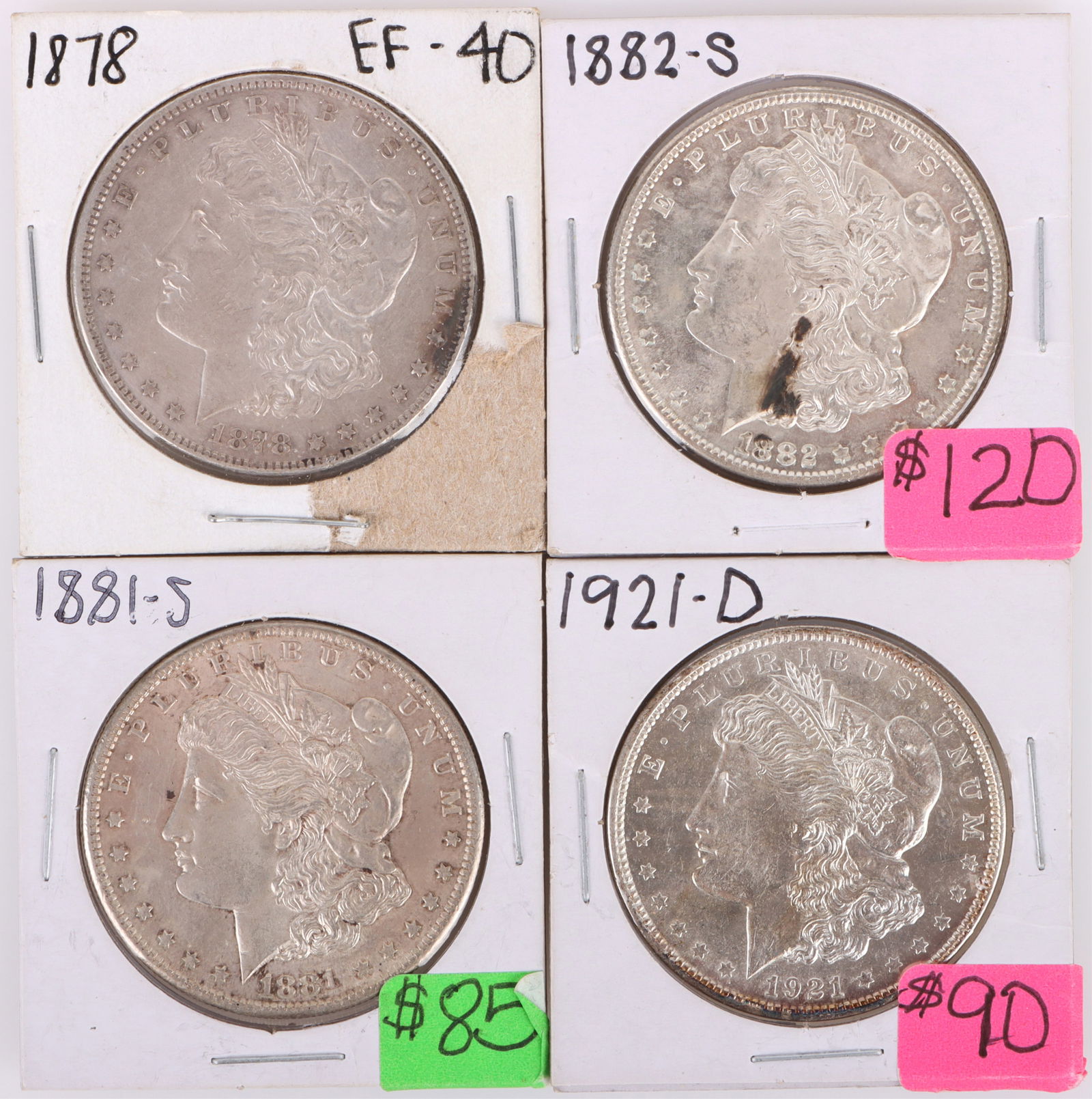 1878-1921 MORGAN LIBERTY SILVER DOLLARS - LOT OF 4 (1 of 2)