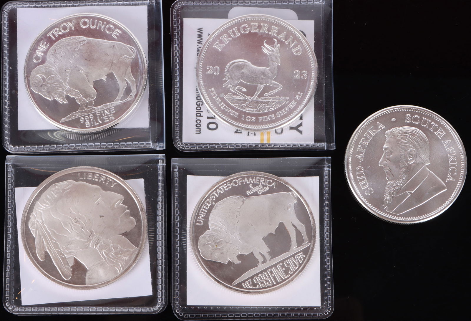 1 OZ FINE SILVER BULLION COINS - LOT OF 5 (1 of 3)