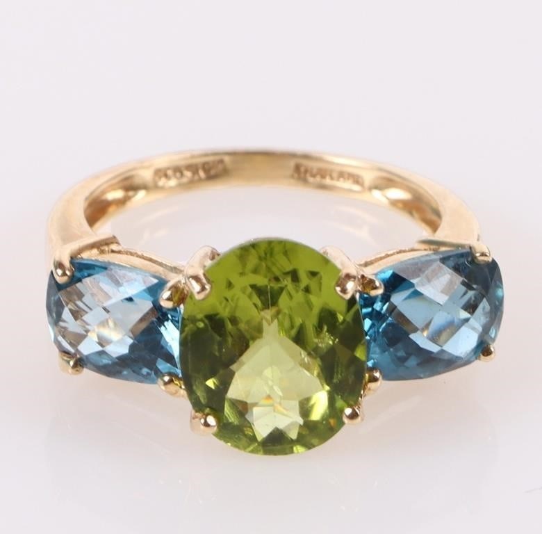 10K YELLOW GOLD PERIDOT TOPAZ LADIES RING (1 of 3)