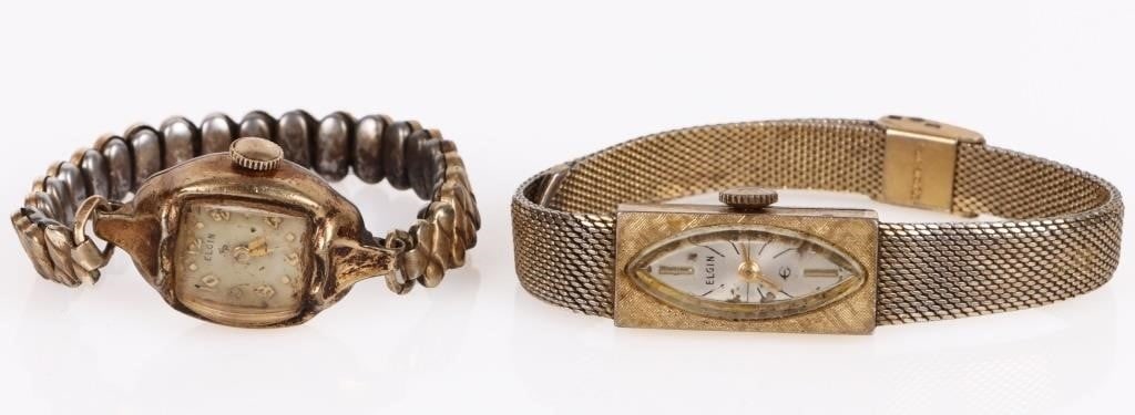ELGIN LADIES WATCHES GOLD PLATED LOT OF 2 (1 of 3)