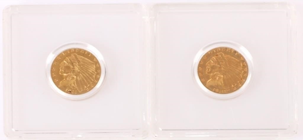 1910 & 1911 INDIAN HEAD $2.50 90% GOLD COINS (1 of 4)