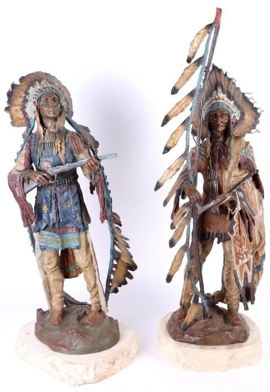 VINTAGE WAR AND PEACE BRONZE STATUE SET CARL KAUBA (1 of 12)