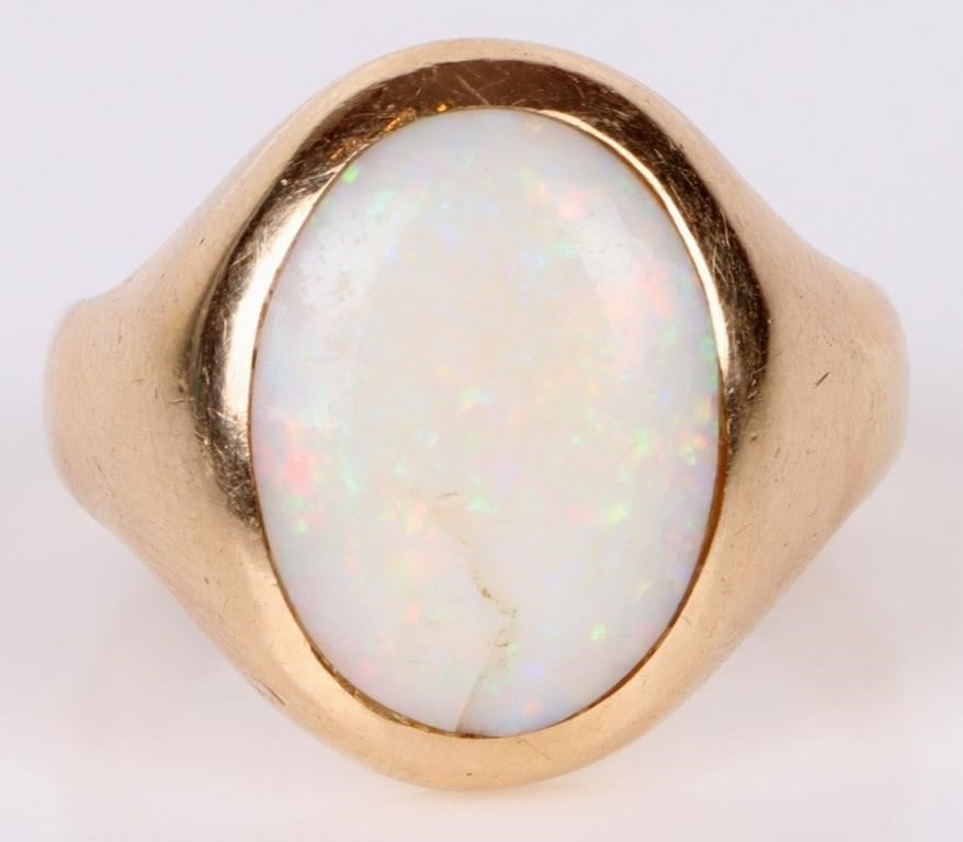 OPAL 14K YELLOW GOLD MENS RING (1 of 4)