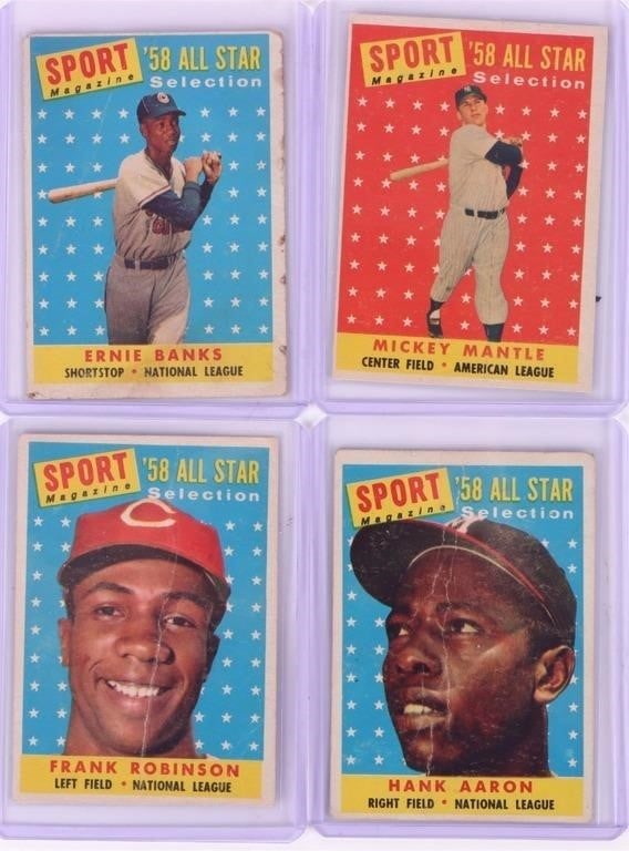 1958 TOPPS BASEBALL CARDS #487, #482, #484 & #488 (1 of 2)