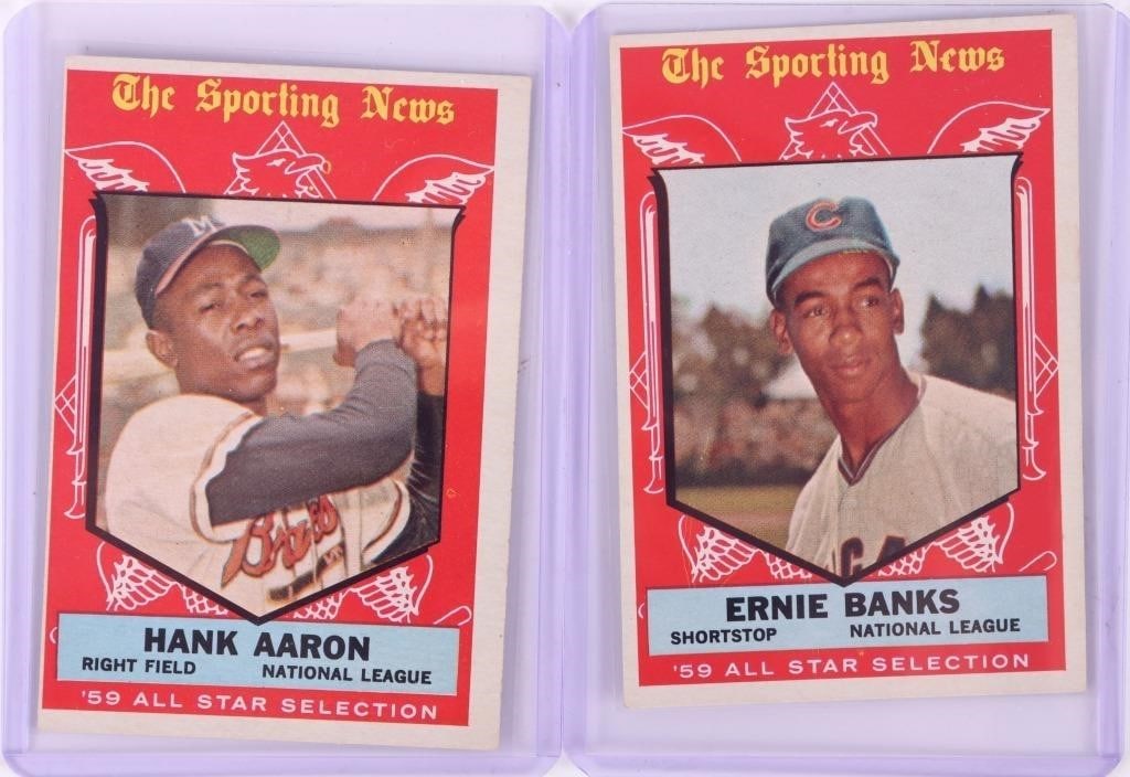 1959 TOPPS #561 HANK AARON & #559 ERNIE BANKS (1 of 2)