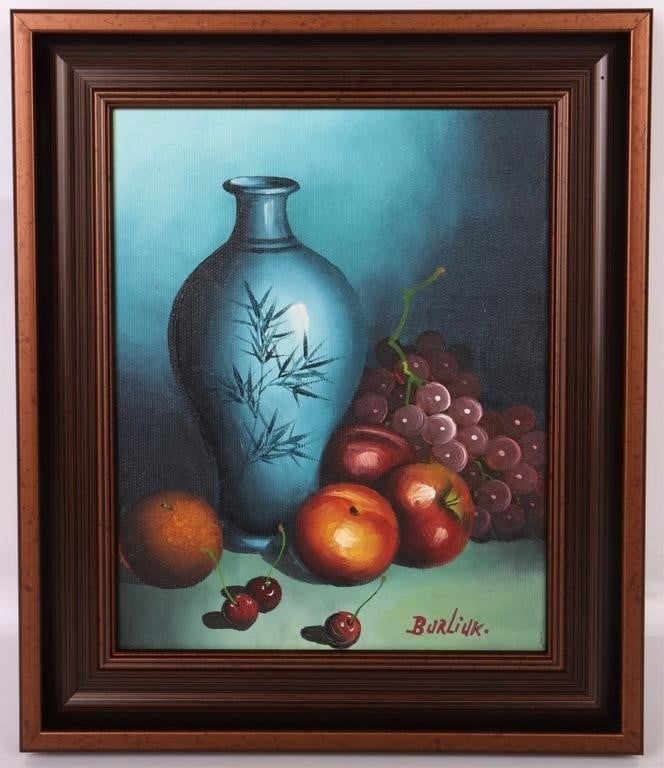 DAVID BURLIUK ORIGINAL OIL STILL LIFE  AFTER (1 of 5)