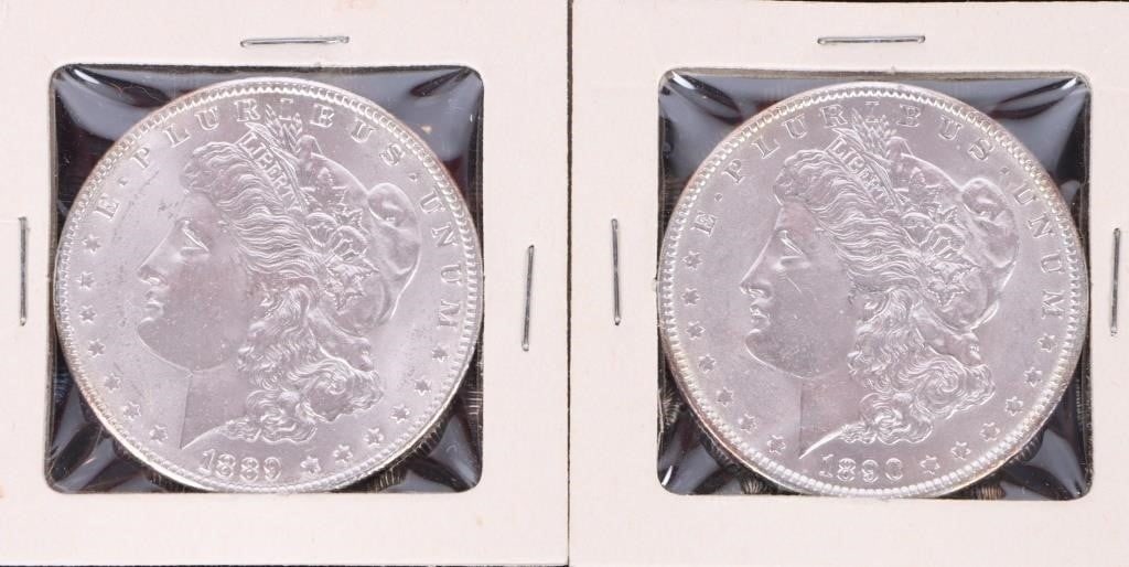 1889 & 1830 SILVER BRILLIANT UNCIRC MORGAN DOLLARS (1 of 6)