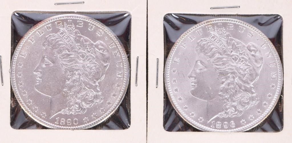 1890 & 1896 SILVER BRILLIANT UNCIRC MORGAN DOLLARS (1 of 6)