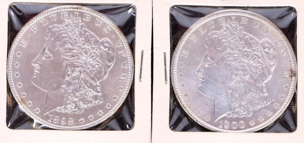 1898 & 1900 SILVER BRILLIANT UNCIRC MORGAN DOLLARS (1 of 6)