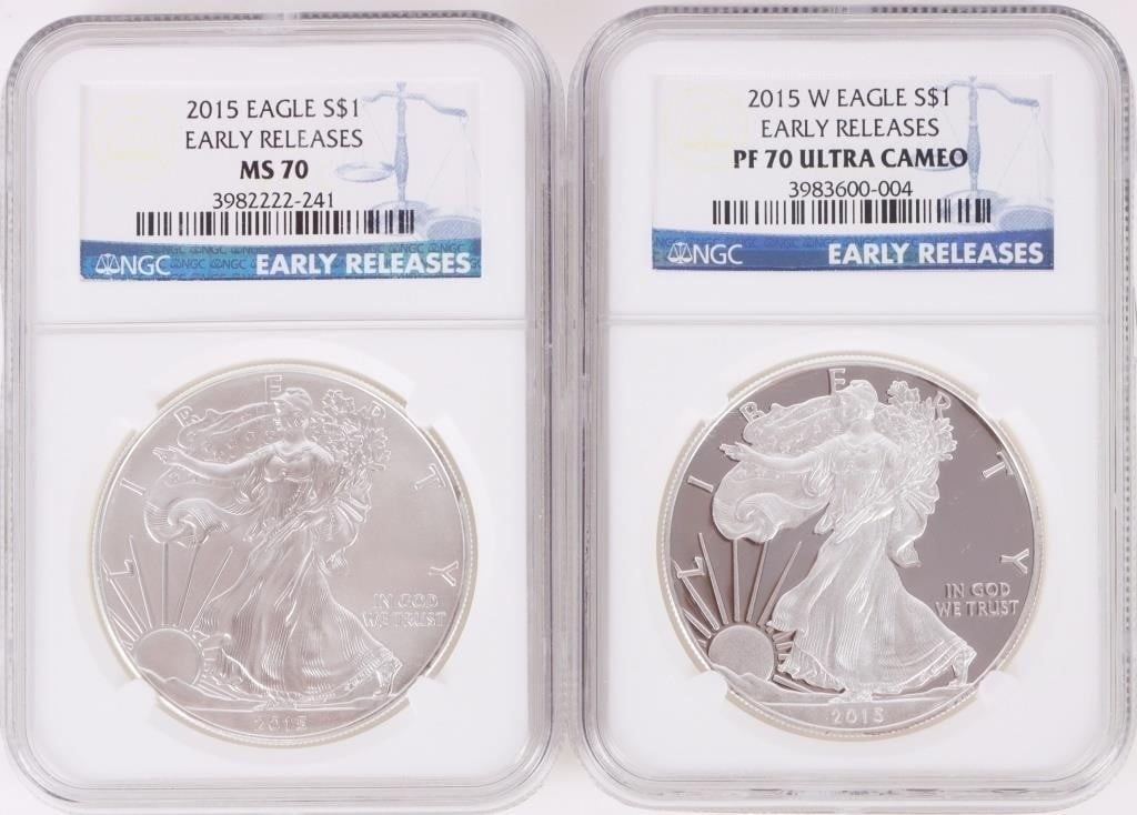 2015 SILVER EAGLE EARLY RELEASES MS70 ULTRA CAMEO (1 of 2)