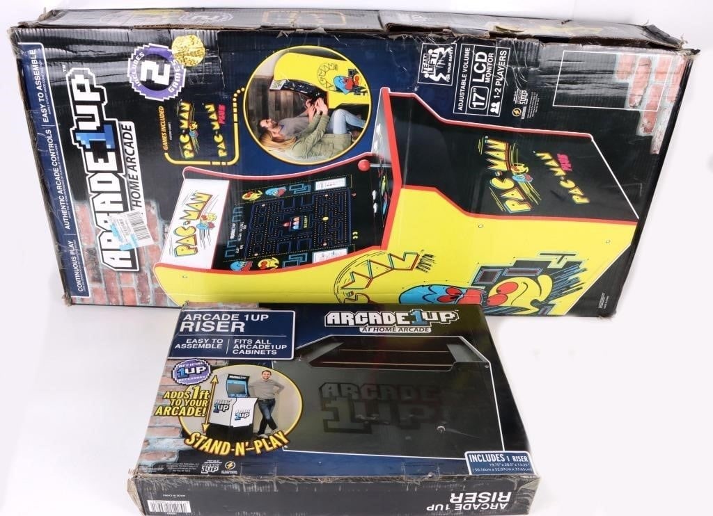 ARCADE 1UP PACMAN PLUS ARCADE 2 IN 1 W/ RISER (1 of 6)