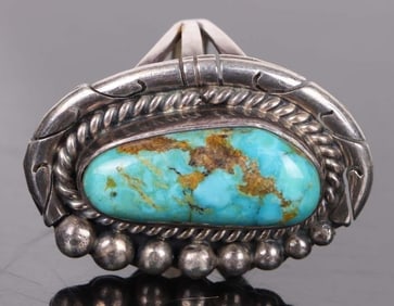 STERLING SILVER TURQUOISE NAVAJO LADIES RING