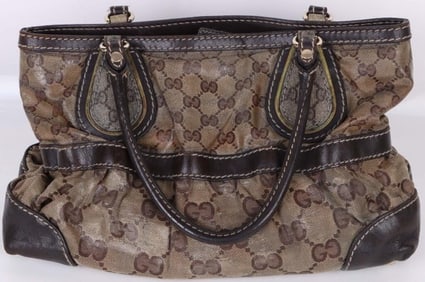GUCCI CRYSTAL LEATHER MONOGRAM SUPREME BAG