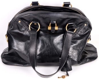 YVES SAINT LAURENT MEDIUM MUSE DOME LEATHER PURSE