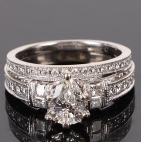 14K WHITE GOLD DIAMOND NEIL LANE BAND SET W/ APR