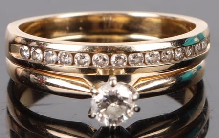 14K YELLOW GOLD DIMAOND LADIES BRIDAL SET