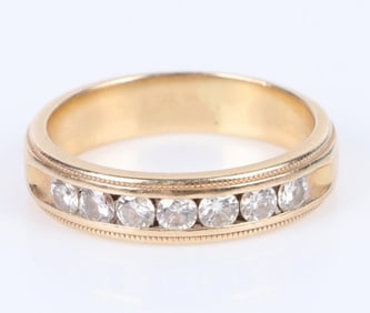 14K YELLOW GOLD DIAMOND LADIES RING