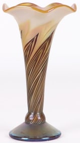 VINTAGE 2002 STEVEN LUNDBERG ART GLASS VASE SIGNED