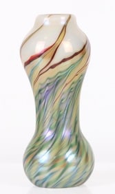 STEVEN LUNDBERG STUDIOS SWIRL ART GLASS MINI VASE