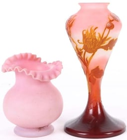 AFTER GALLE CAMEO GLASS VASE & PEACHBLOW VASE