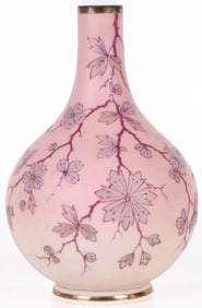 VINTAGE CHINESE PINK CHERRY BLOSSOM VASE