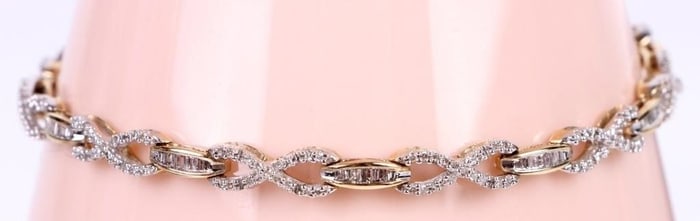 10K YELLOW GOLD DIAMOND LADIES BRACELET