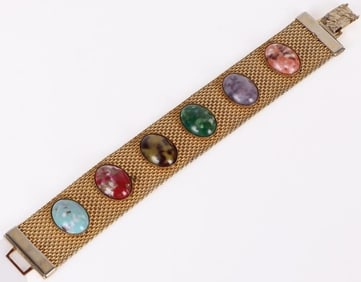 GOLD-TONED SARAH COVENTY MULTI-STONE BRACELET