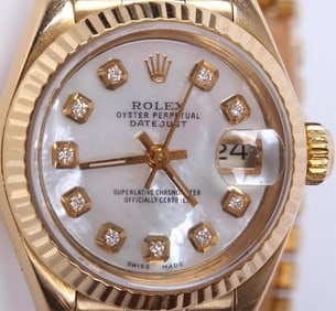 LADIES 18K YELLOW GOLD ROLEX PRESIDENT WRISTWATCH