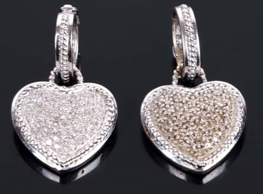 18K WHITE GOLD DIAMOND LADIES EARRINGS