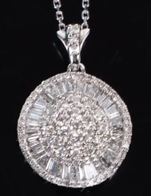 2.50CTW DIAMOND 10K WHITE GOLD LADIES NECKLACE