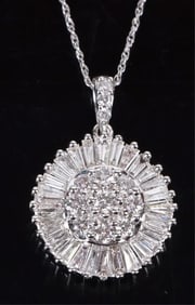3.0CTW VS2-SI1 DIAMOND 14K WHITE GOLD NECKLACE