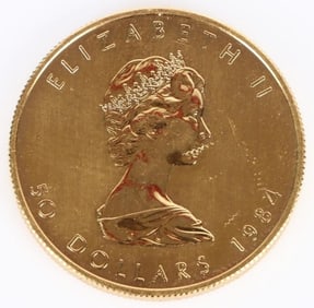 .9999 FINE GOLD 1OZ 1984 CANADIAN MAPLE LEAF COIN